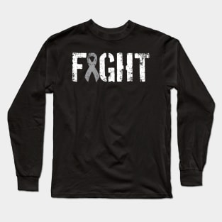 Fight Brain - Gray Tumor Ribbon Long Sleeve T-Shirt